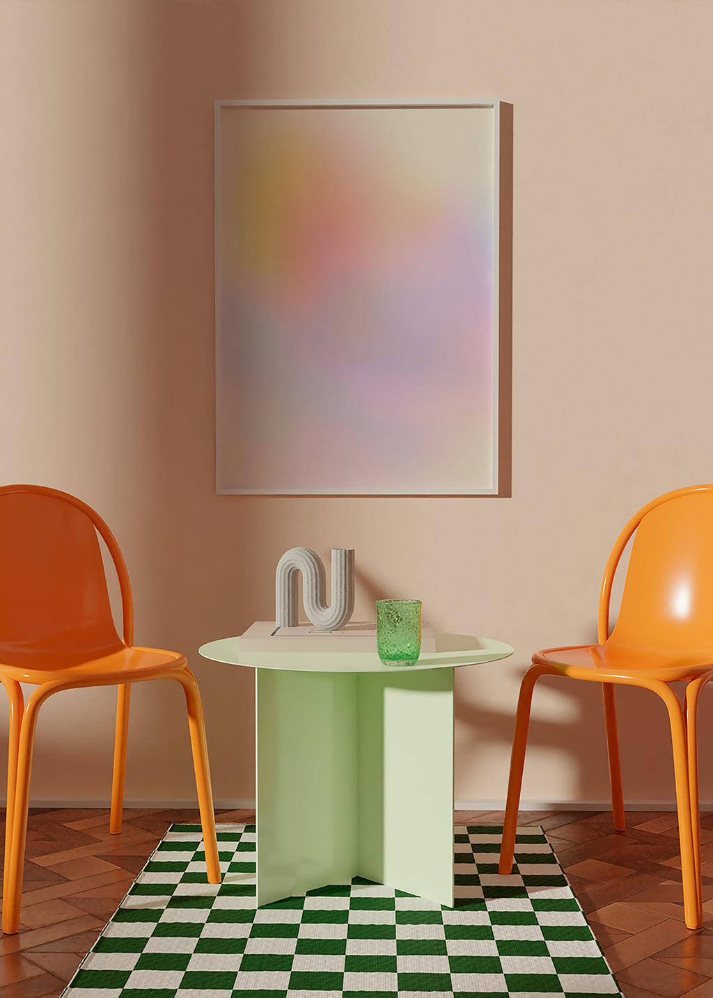 Quadro astratto pastello con sfumature morbide