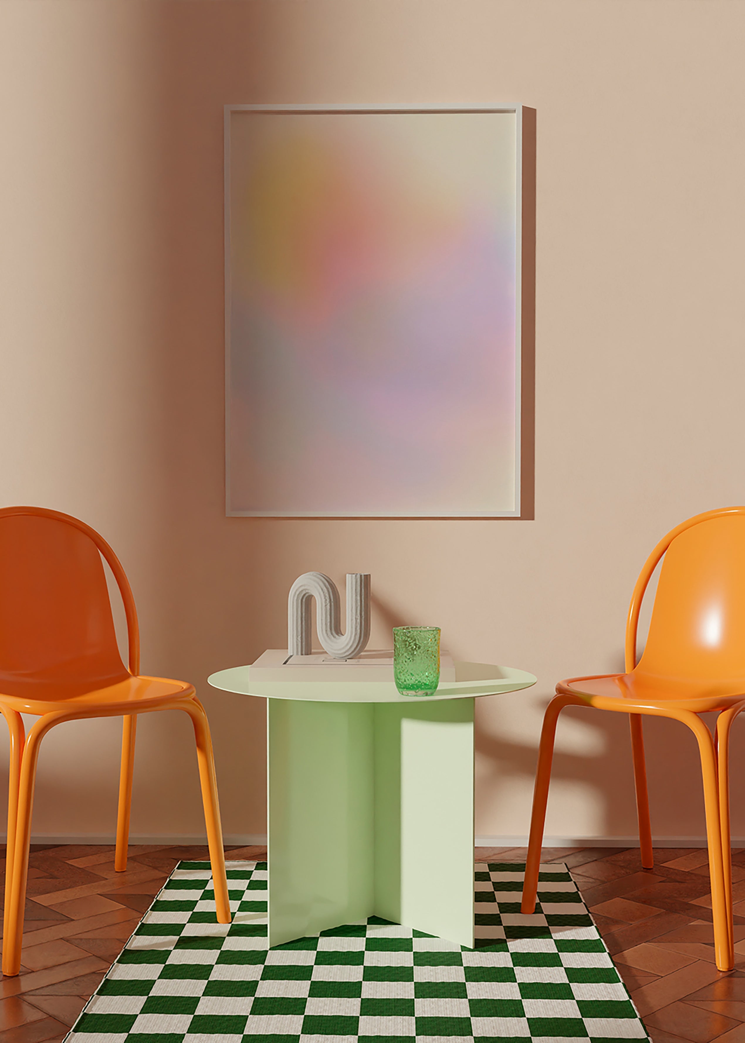 Quadro astratto pastello con sfumature morbide