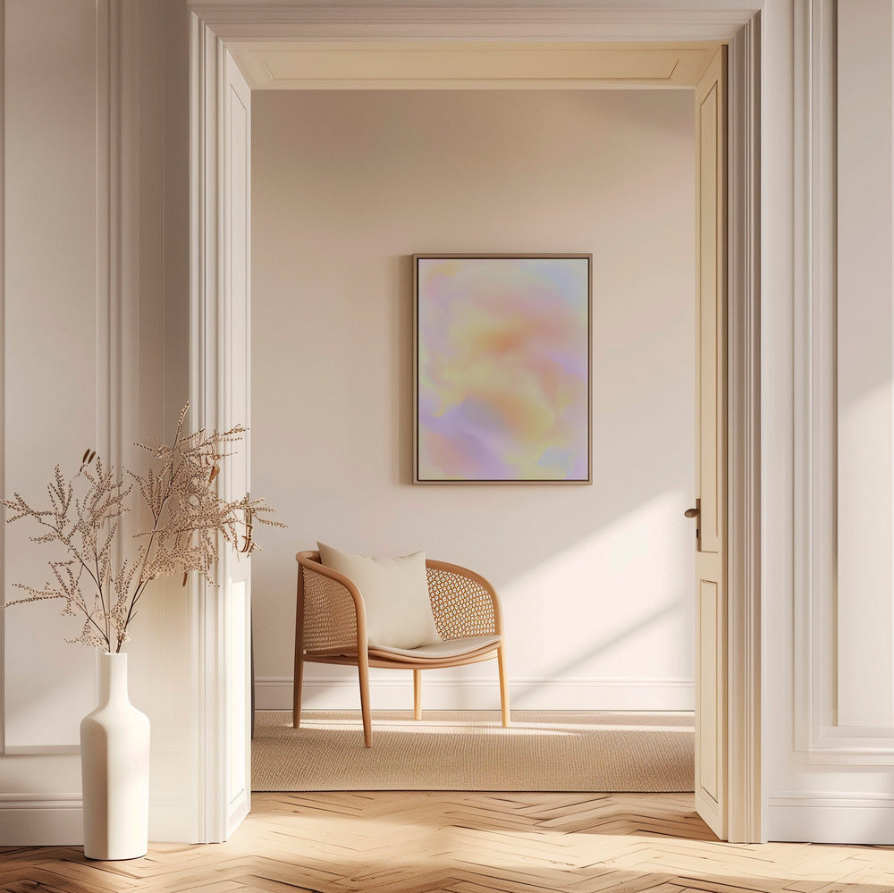 Quadro astratto nuvole in toni pastello