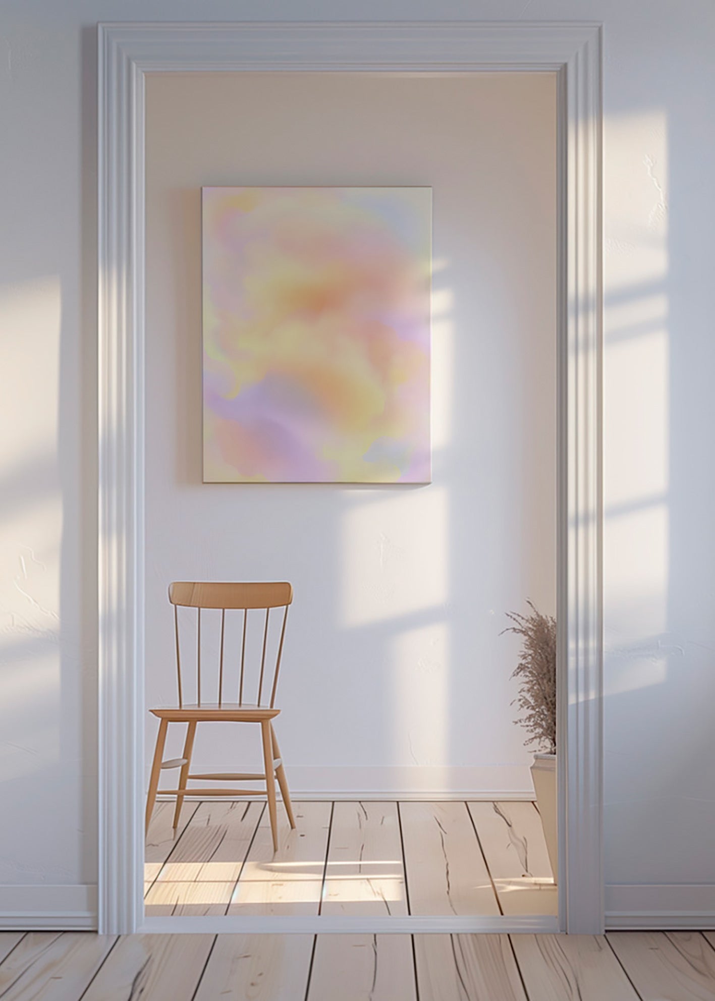 Quadro astratto nuvole in toni pastello