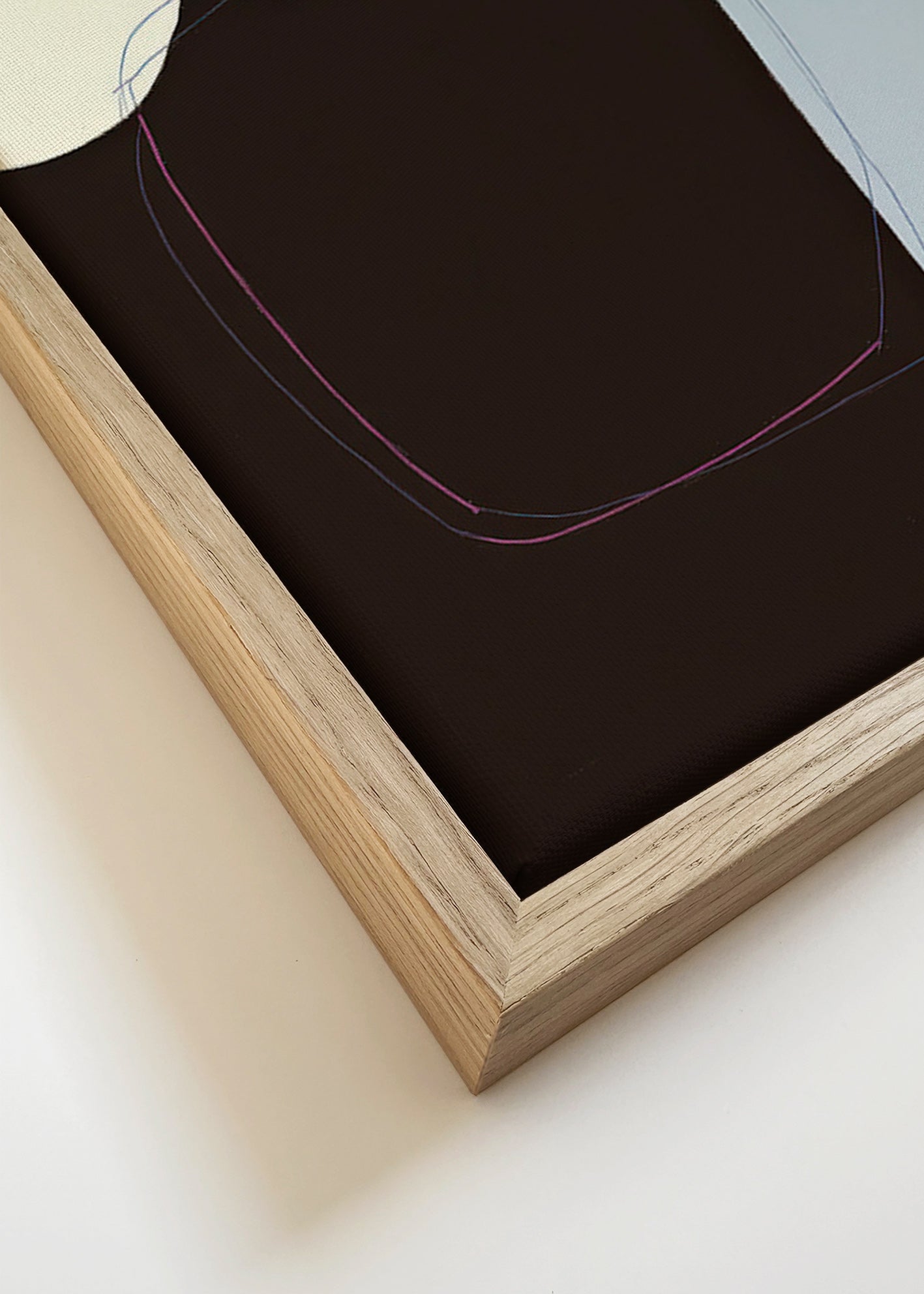 Quadro astratto con forme organiche blu