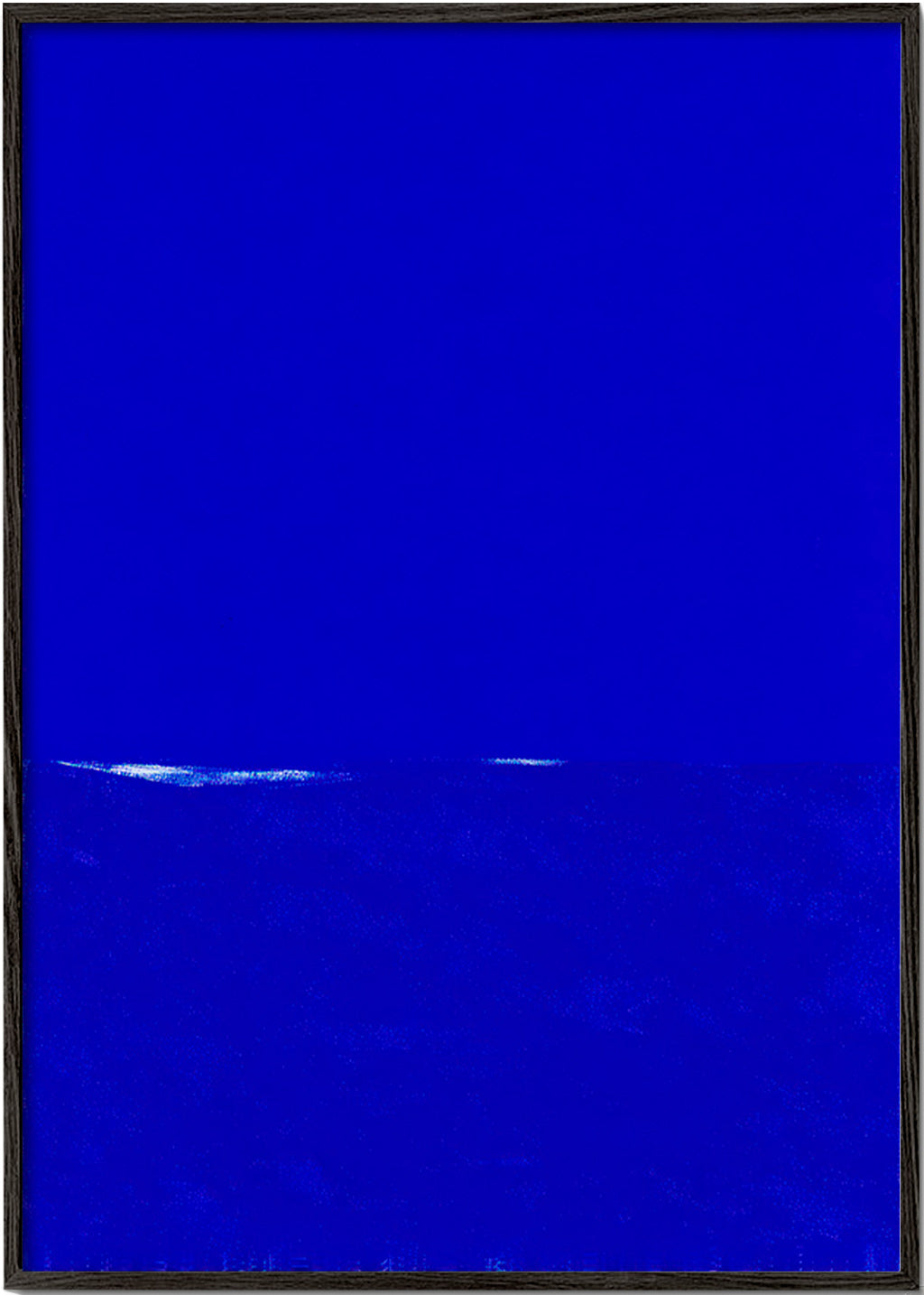Quadro astratto blu con orizzonte sottile