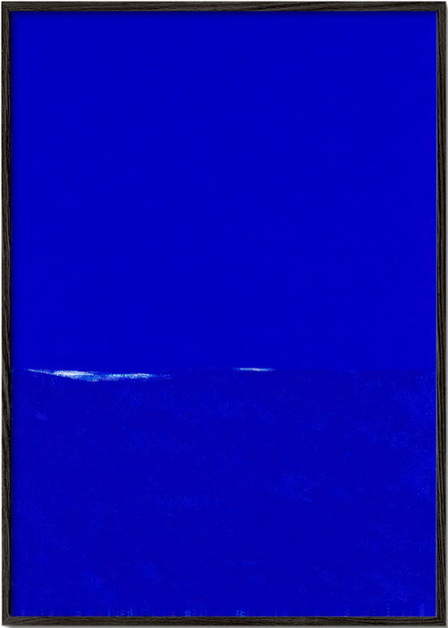 Quadro astratto blu con orizzonte sottile