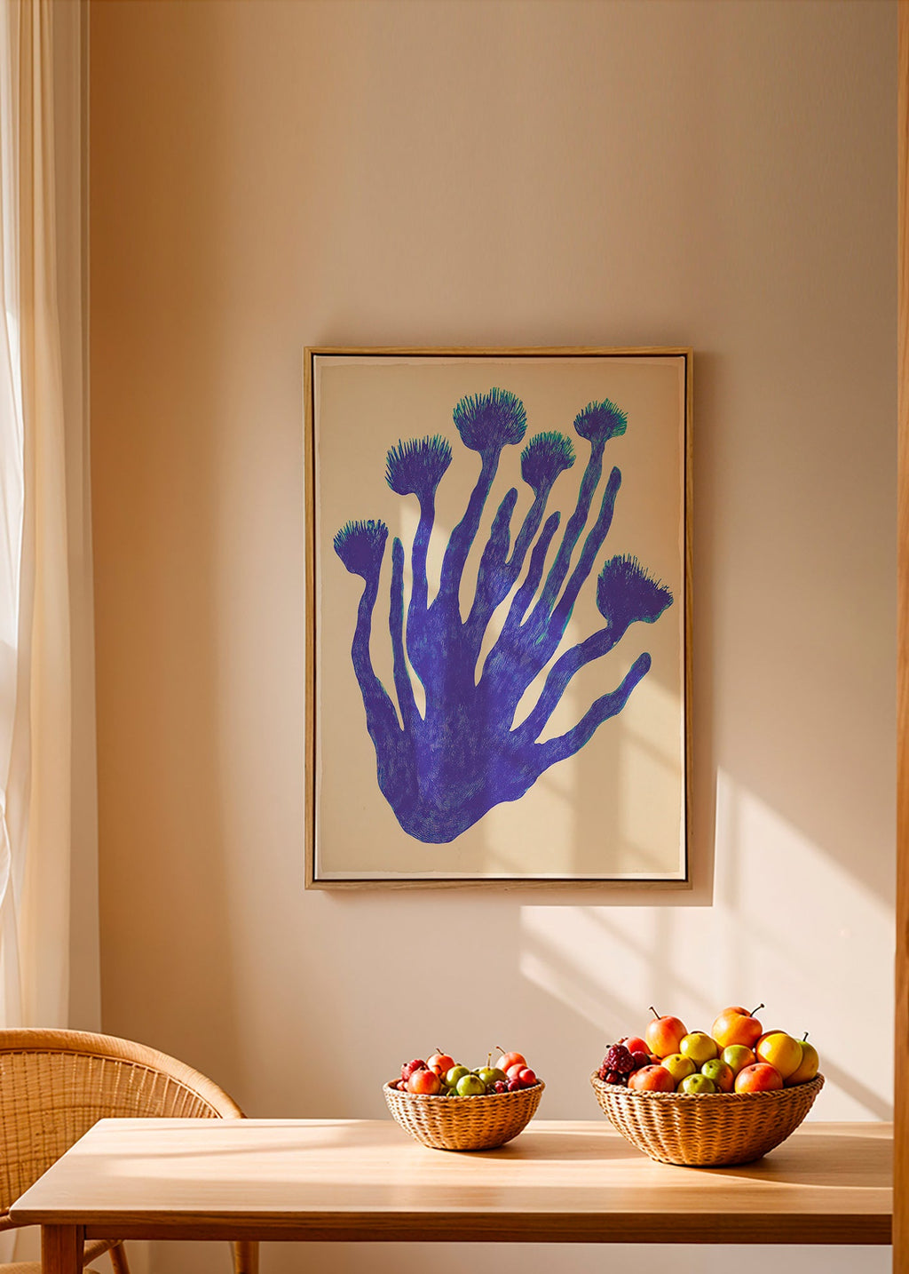 Stampa botanica Indigo Coral
