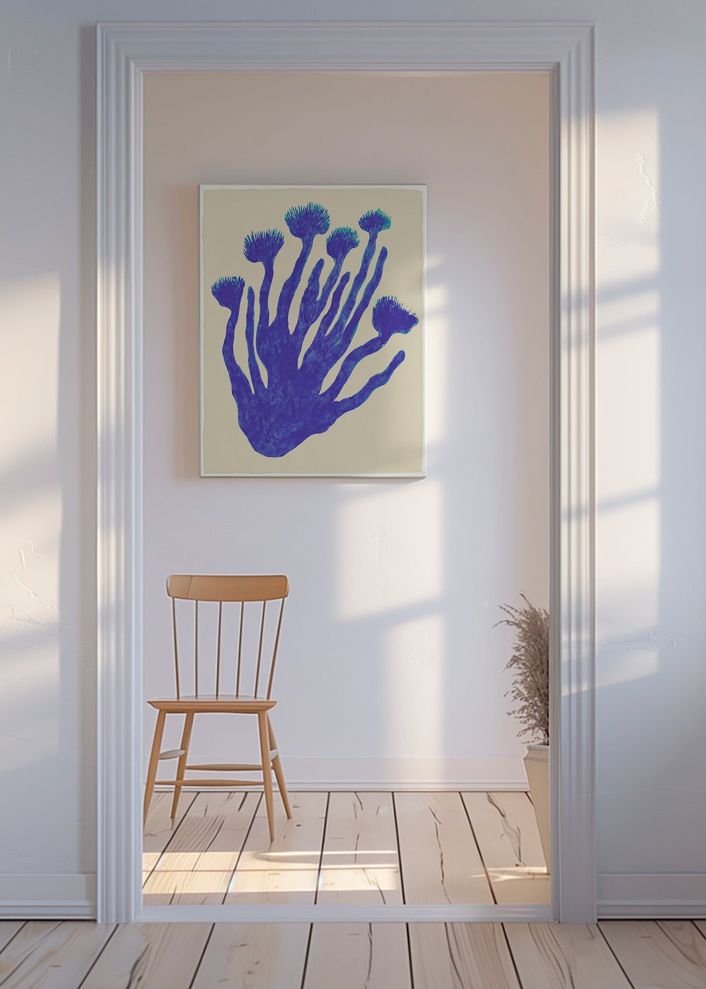 Stampa botanica Indigo Coral