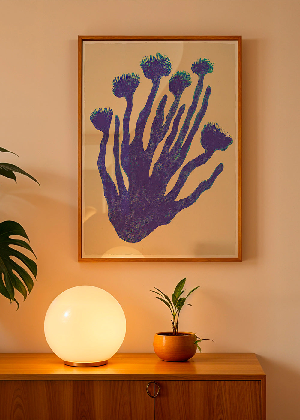 Stampa botanica Indigo Coral