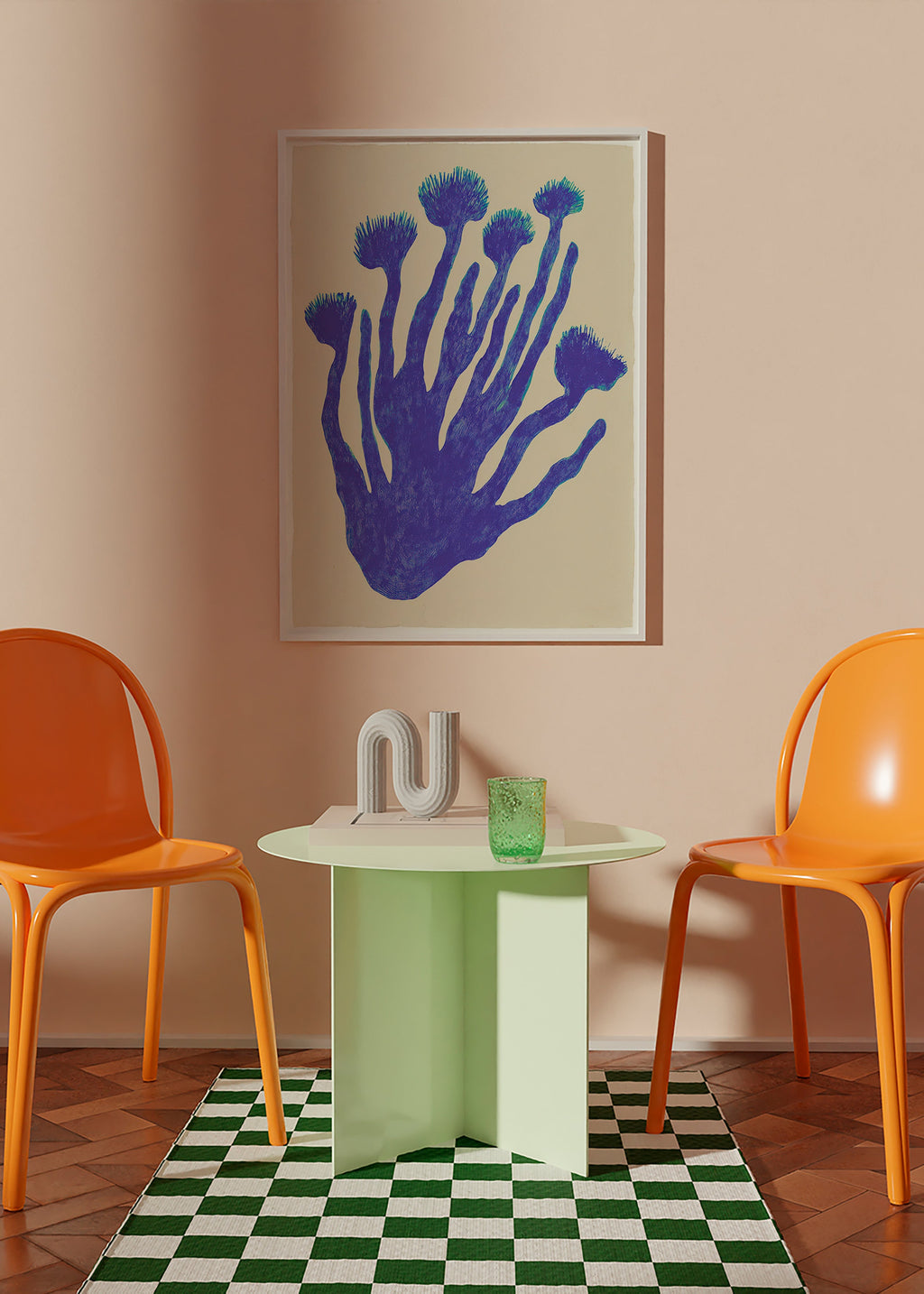 Stampa botanica Indigo Coral
