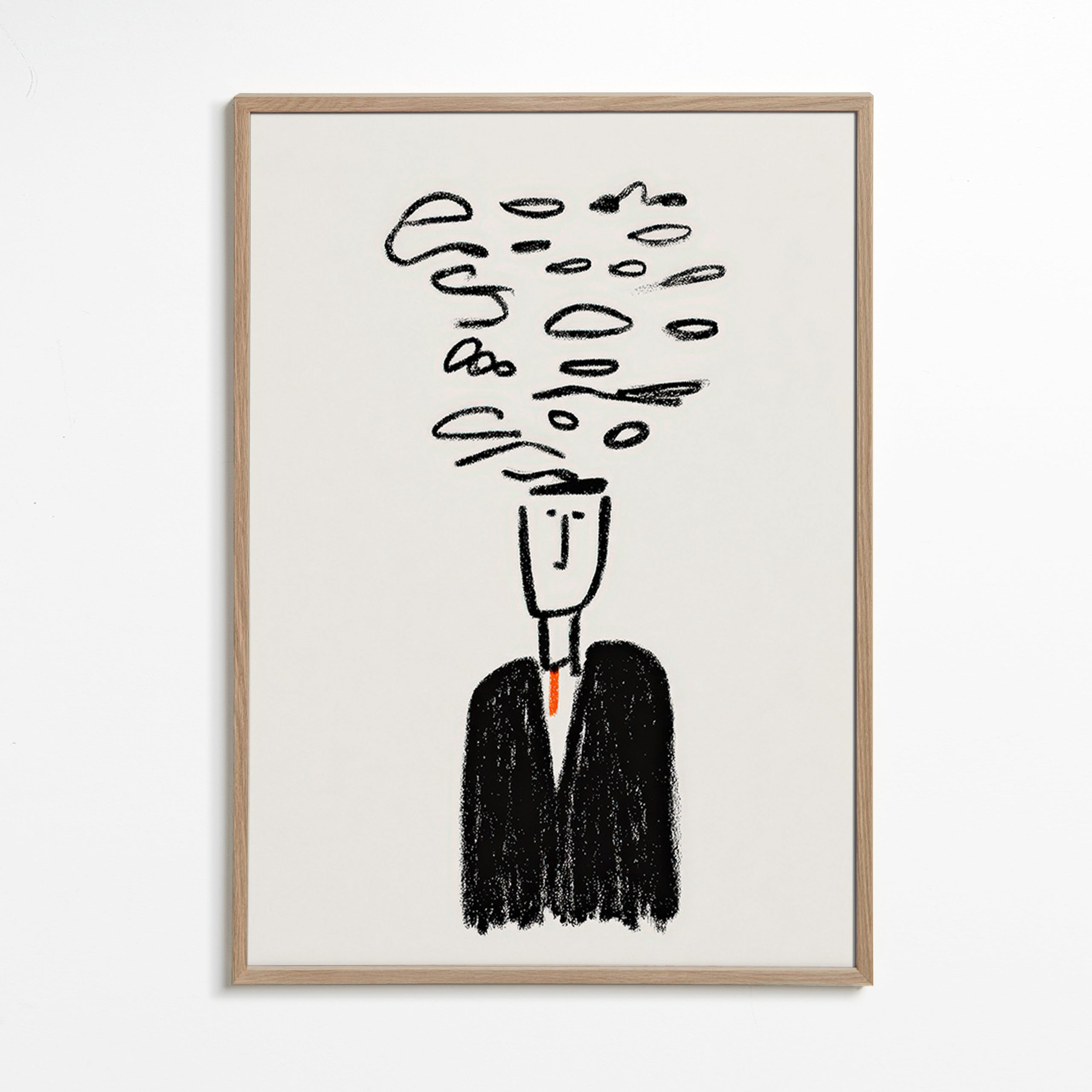 Illustrazione minimalista di una figura con fumo