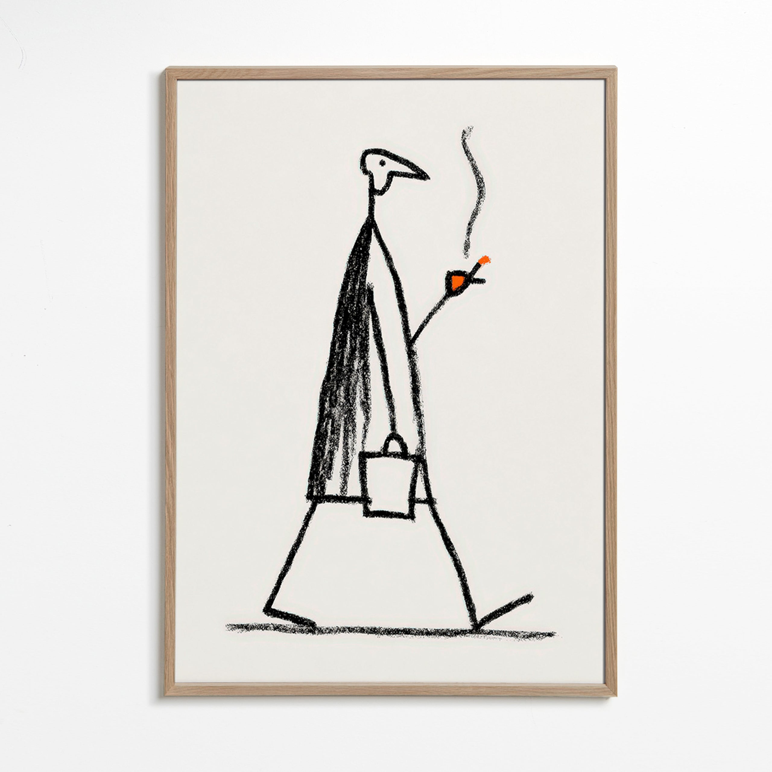 Illustrazione minimalista di figura che fuma