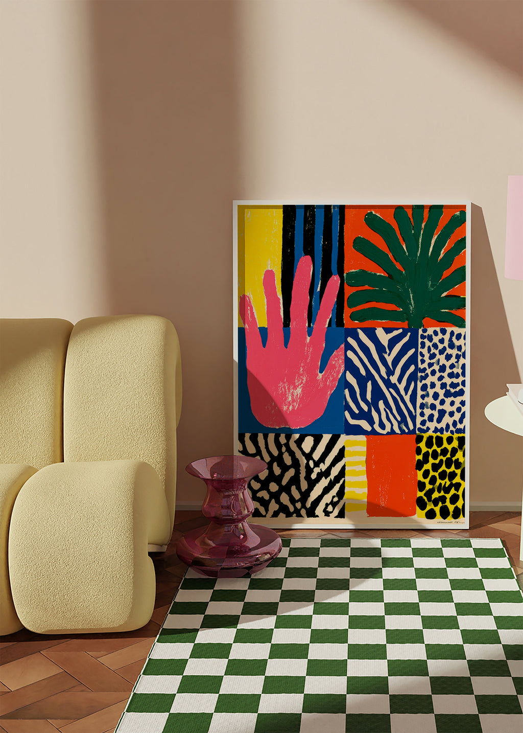 Stampa botanica con mano grafica e trame