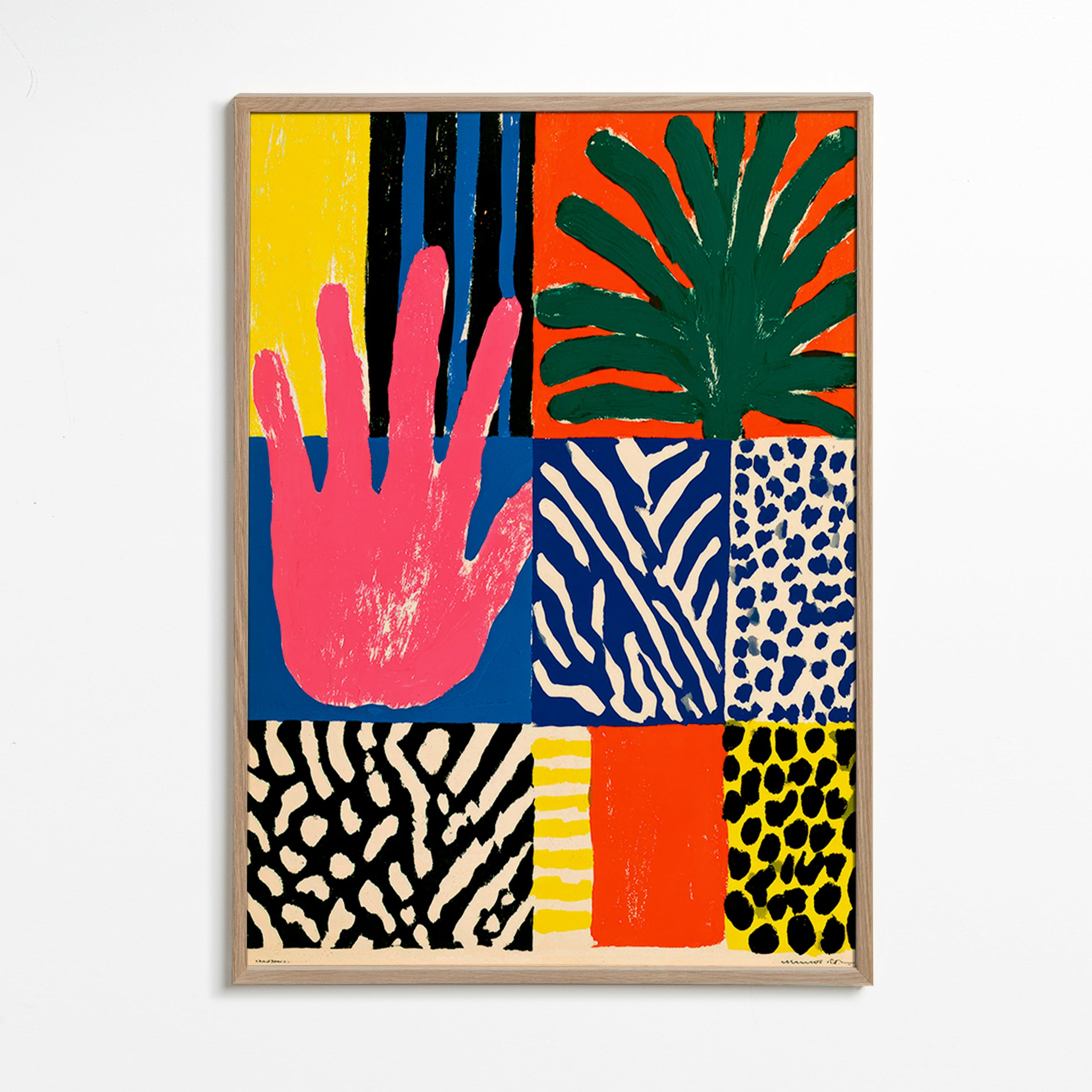 Stampa botanica con mano grafica e trame