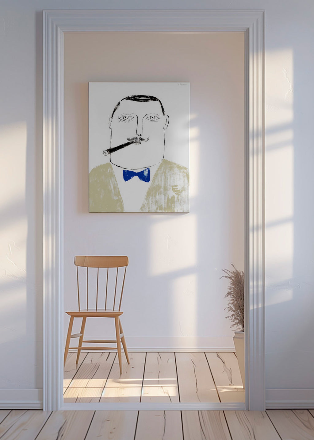Illustrazione di gentiluomo con sigaro