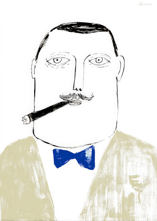 Illustrazione di gentiluomo con sigaro