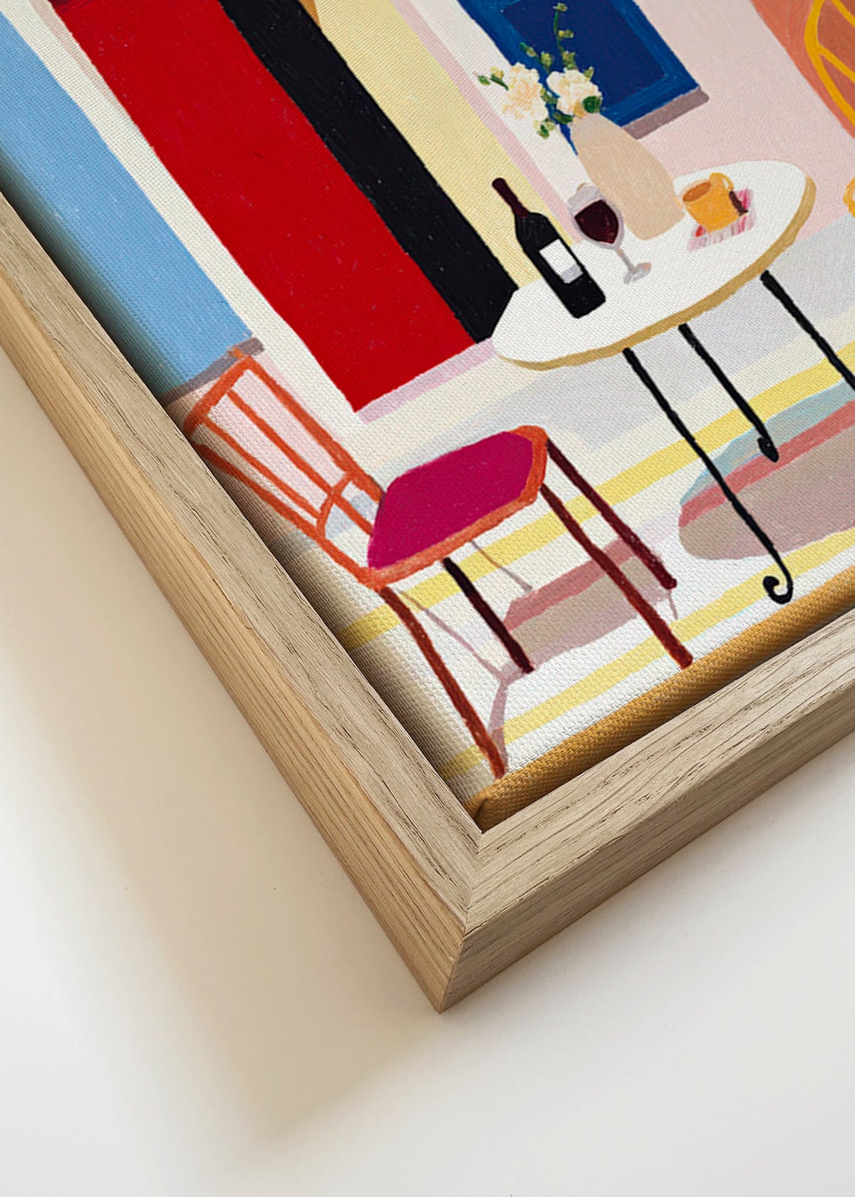 Arte da cucina: balcone italiano con tavolo e vino