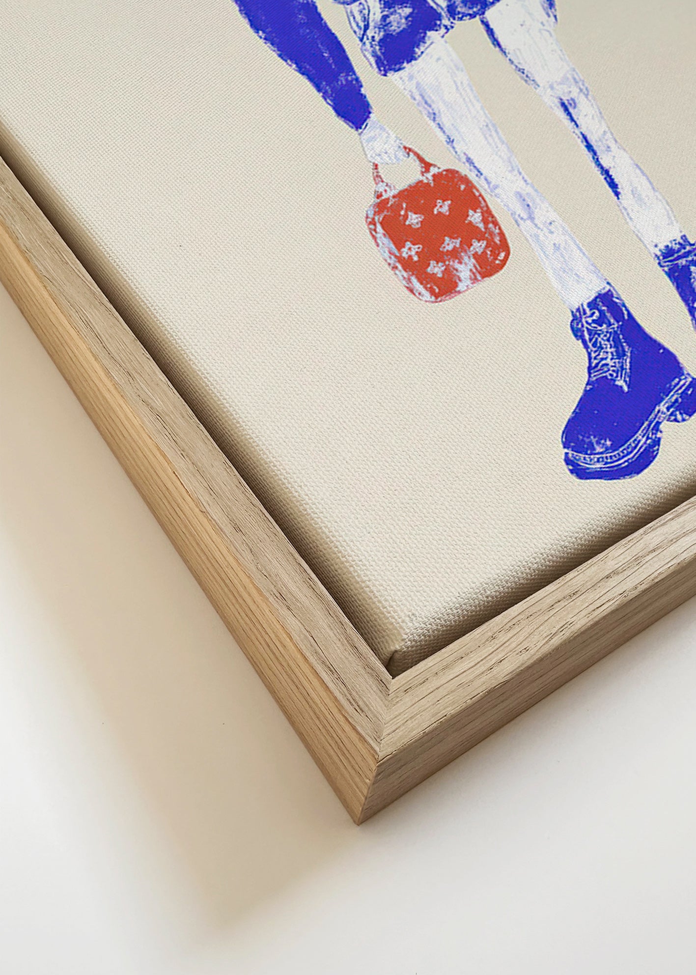 Illustrazione figura blu con borsa