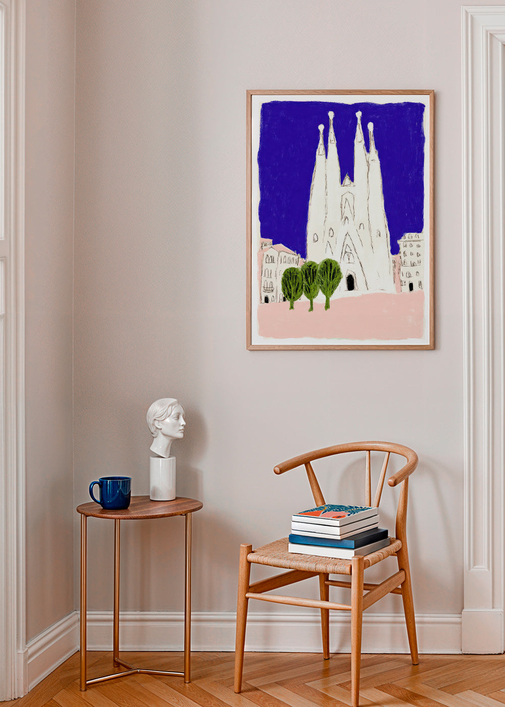 Arte da cucina Sagrada Familia notturna illustrata