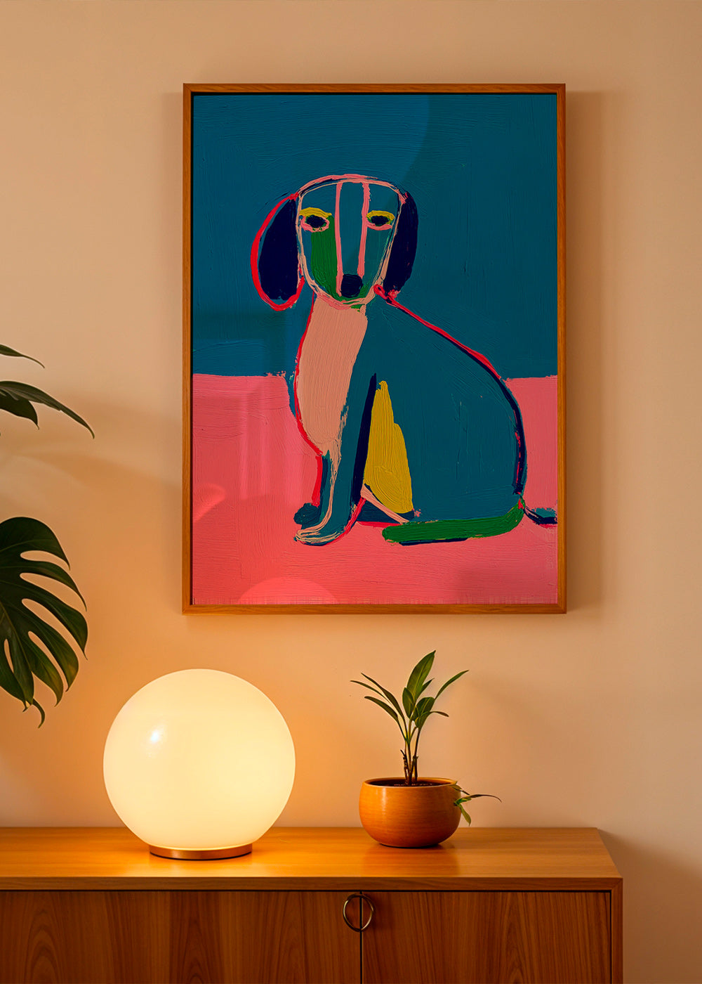Opera cane neon colori intensi
