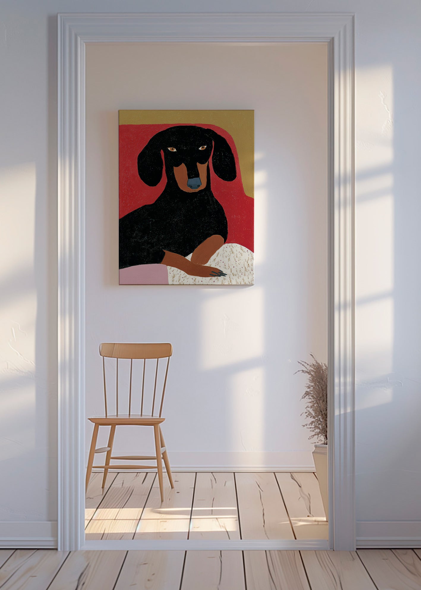 Illustrazione bassotto in primo piano