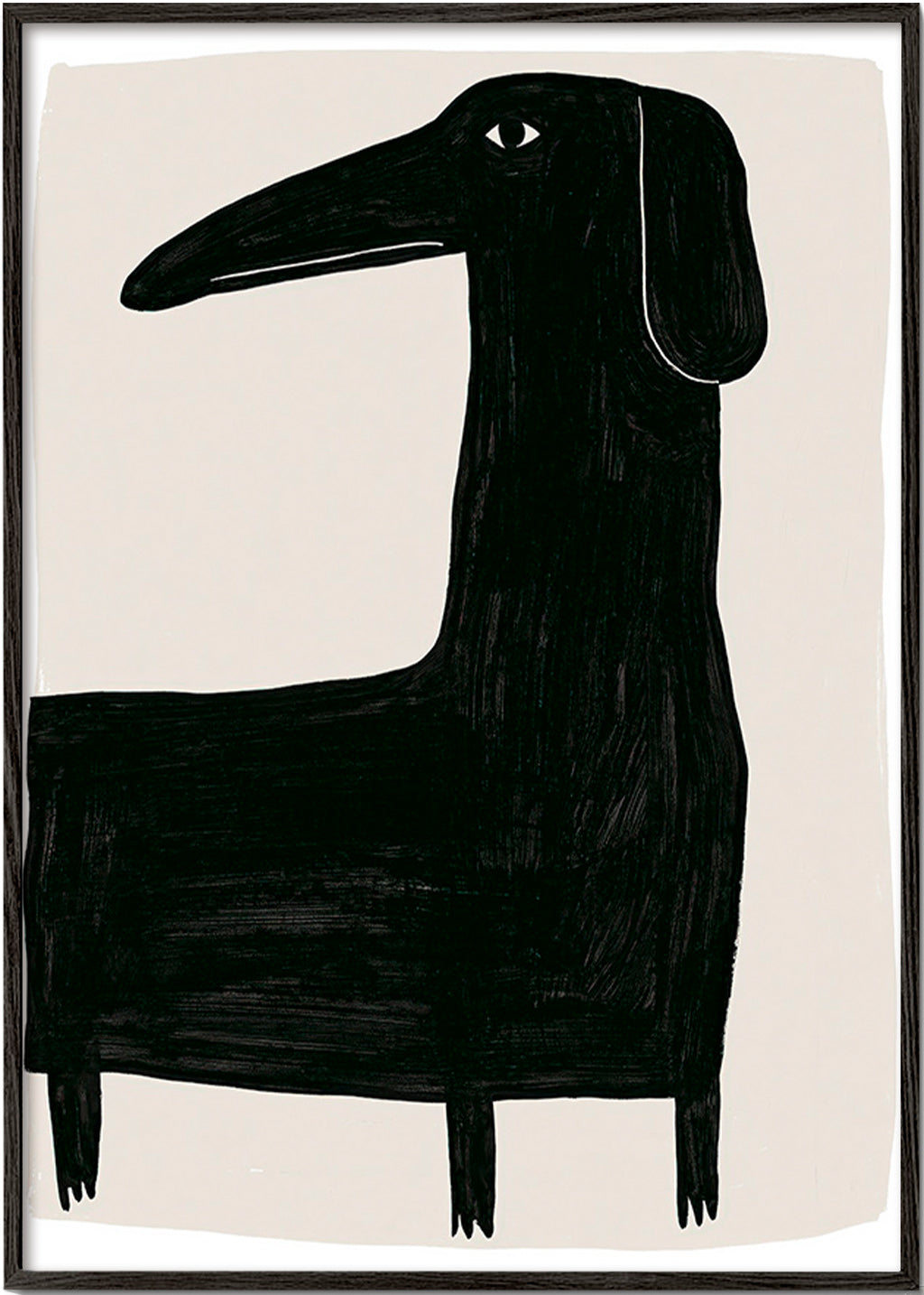 Quadro cane nero stilizzato