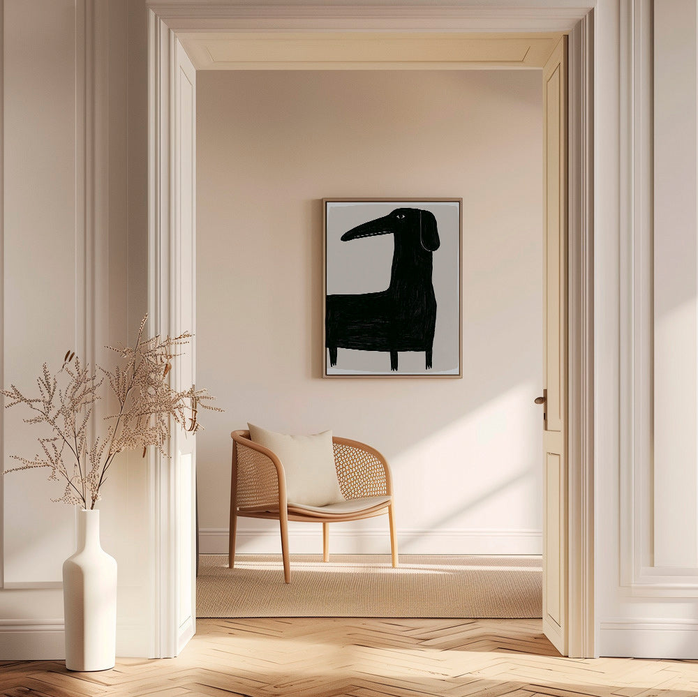 Quadro cane nero stilizzato