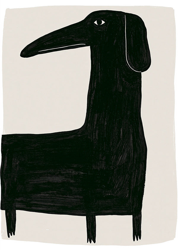 Quadro cane nero stilizzato