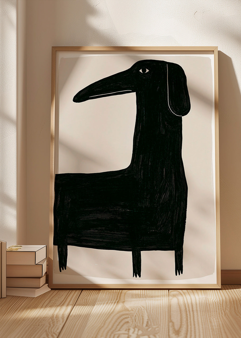 Quadro cane nero stilizzato