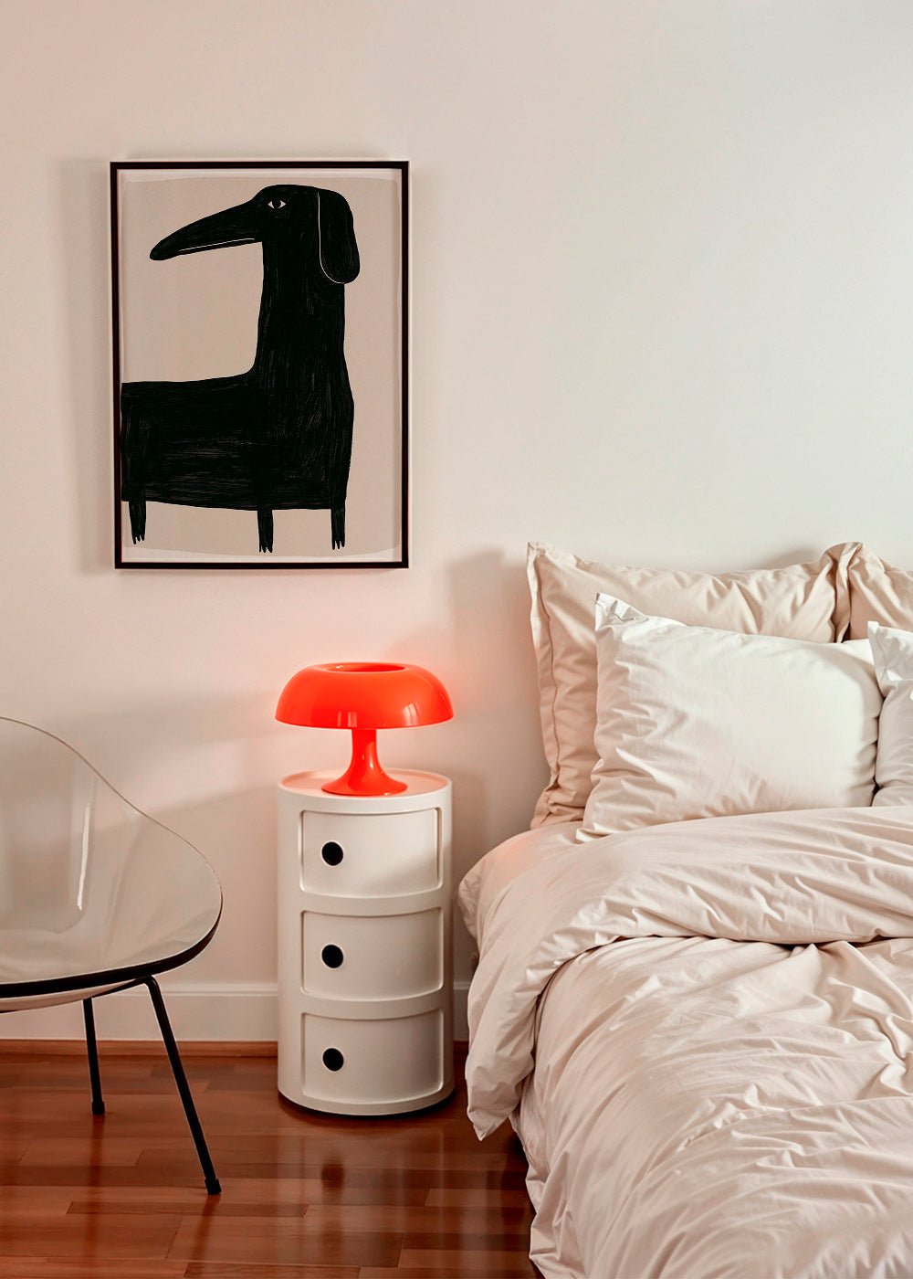 Quadro cane nero stilizzato