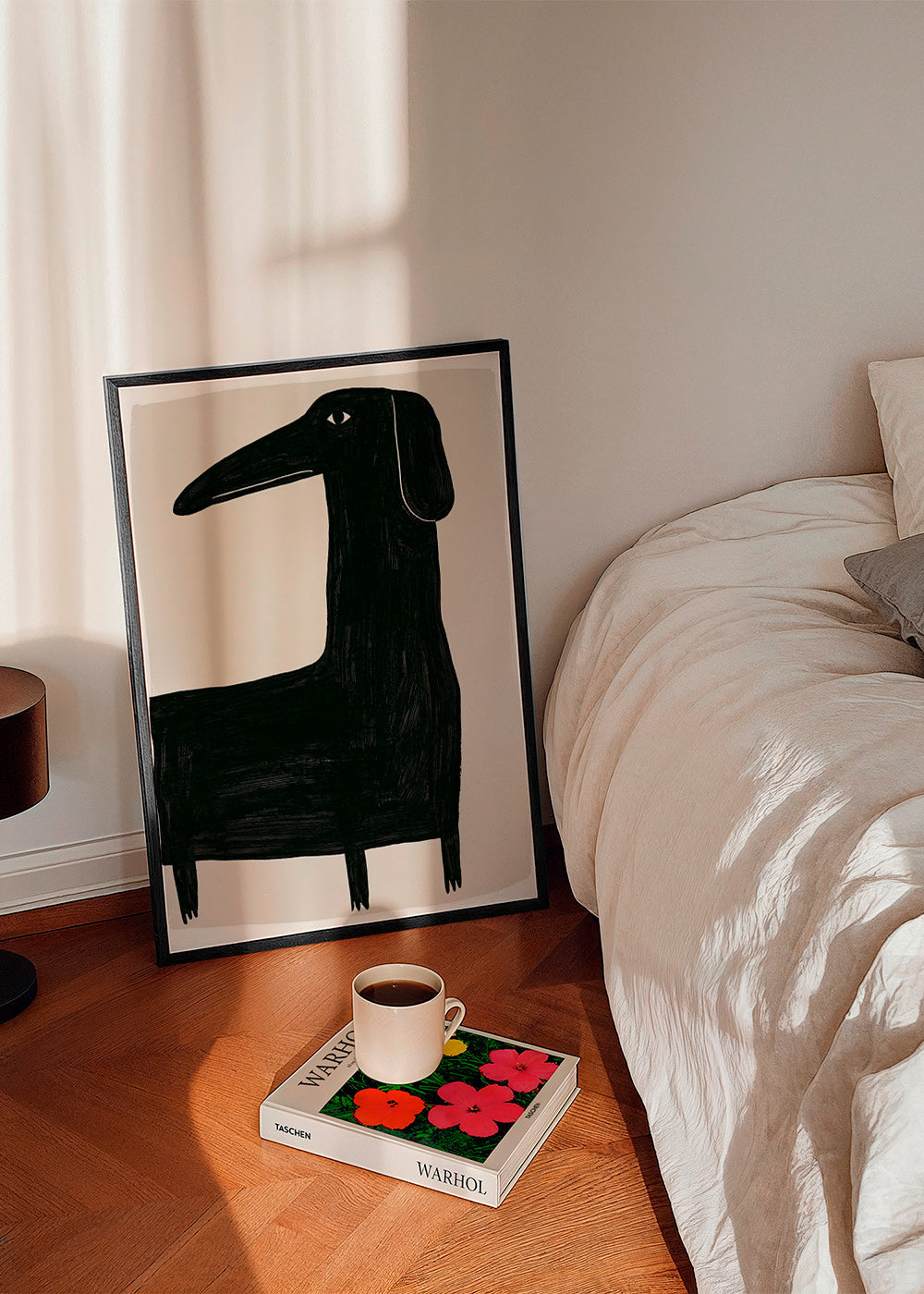 Quadro cane nero stilizzato