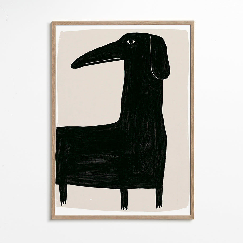 Quadro cane nero stilizzato