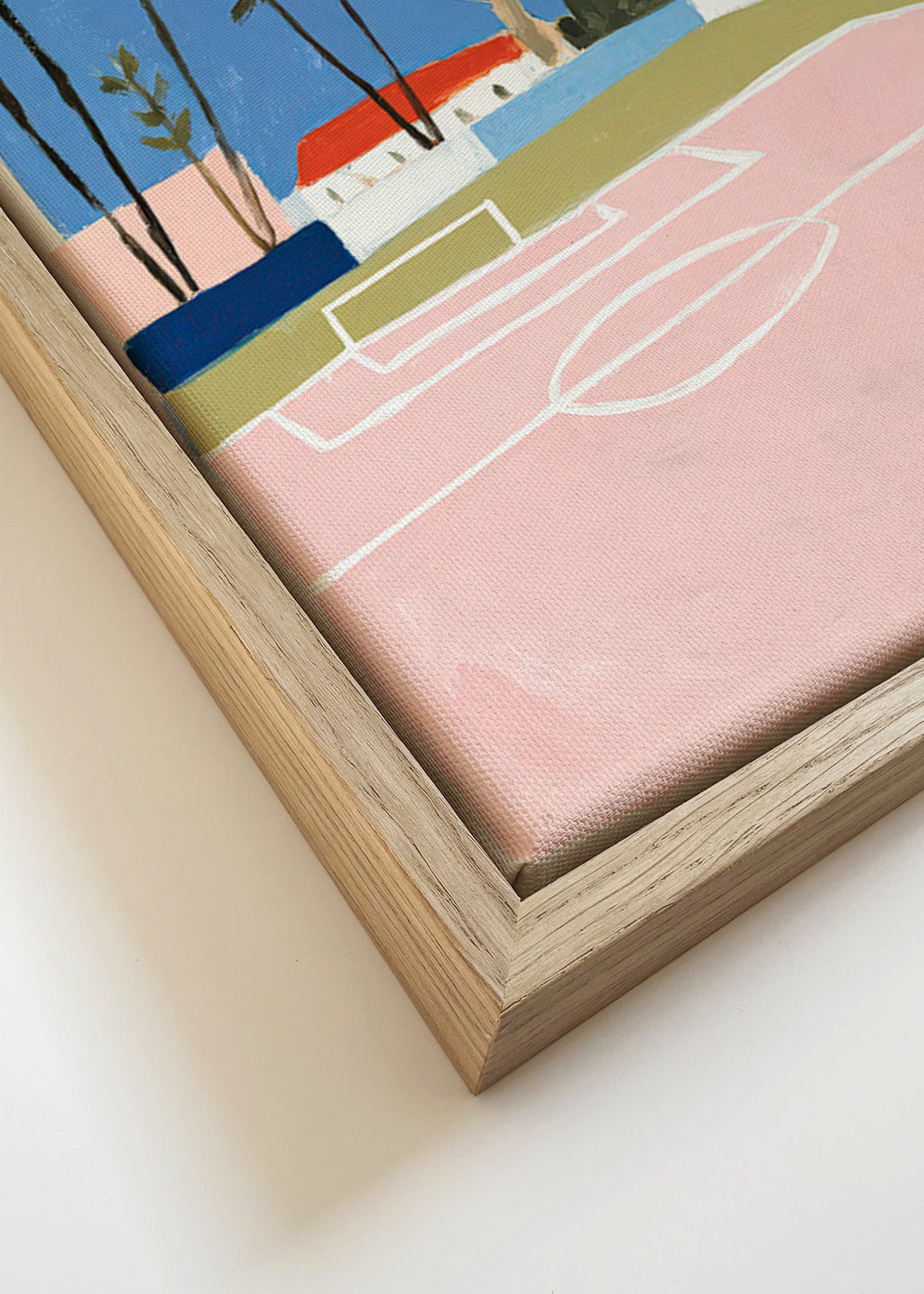 Arte sportivo con campo e palme