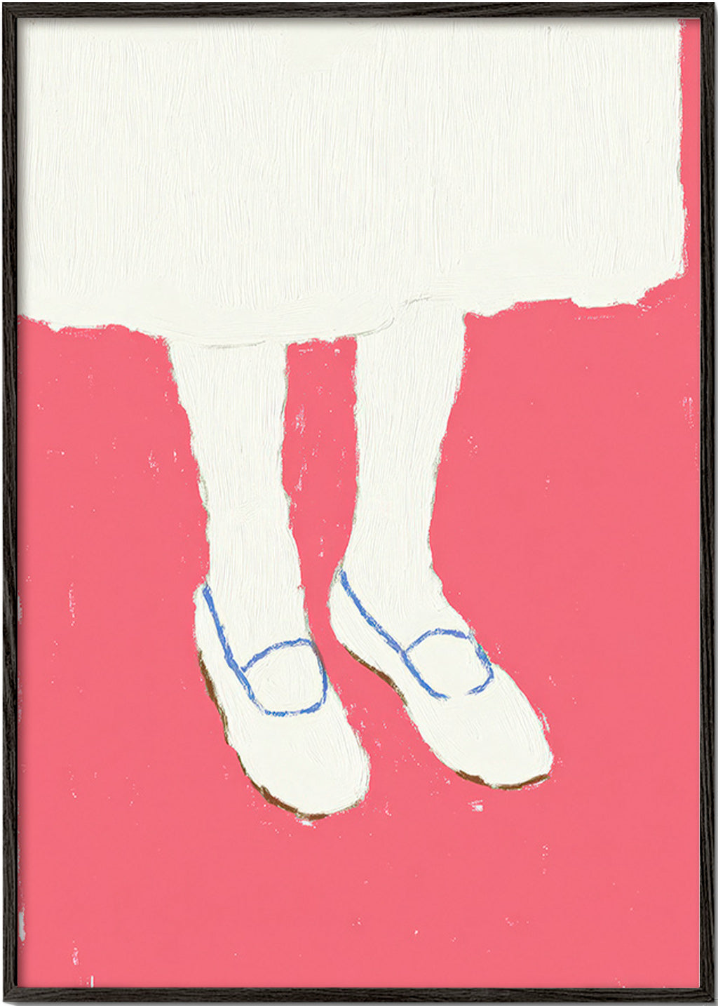 Illustrazione di gambe con scarpe rosa