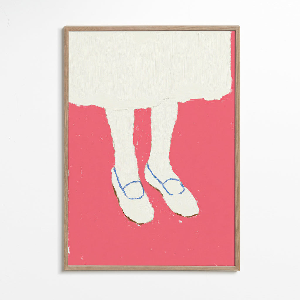Illustrazione di gambe con scarpe rosa