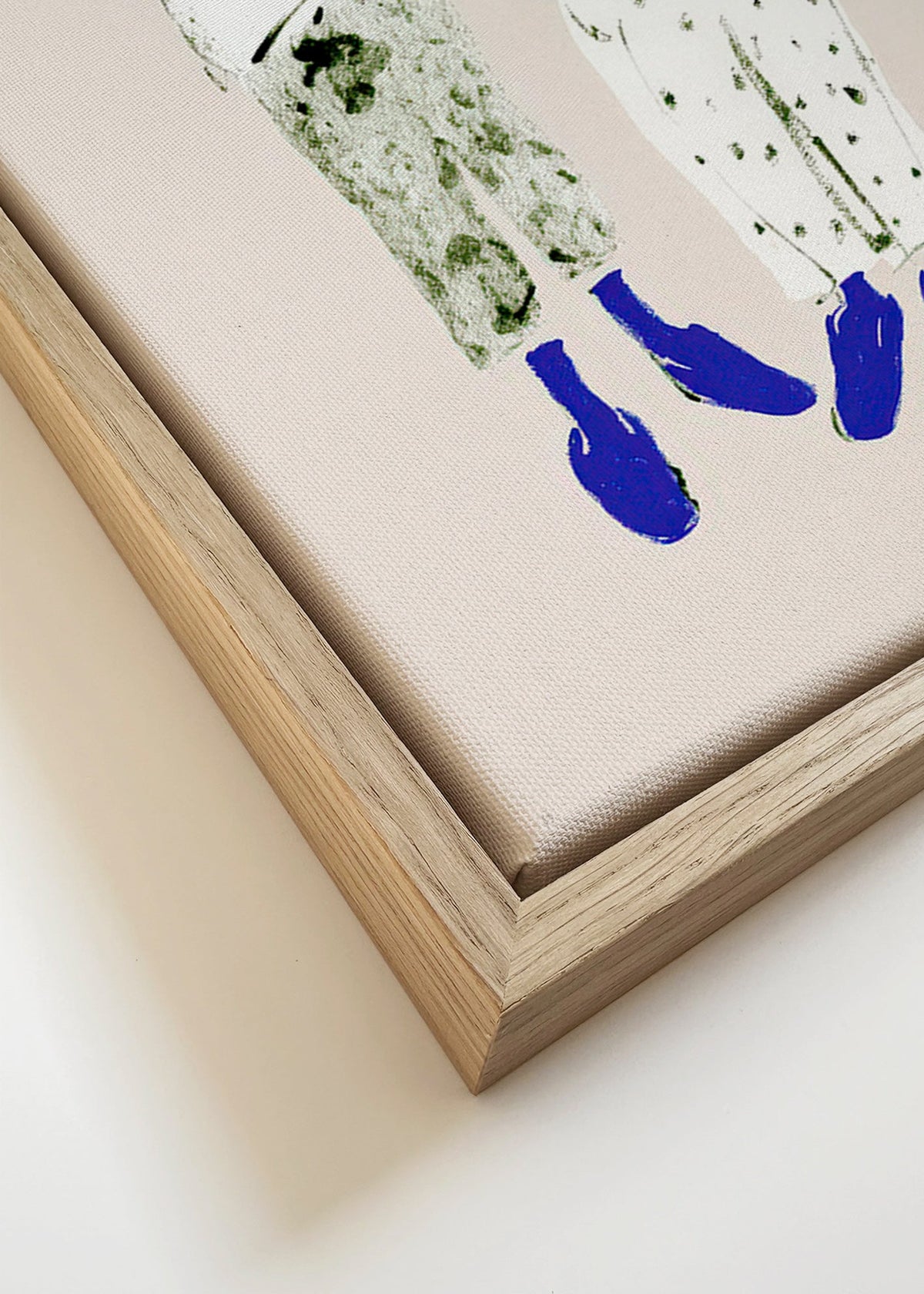 Illustrazione minimal di coppia con stivali blu