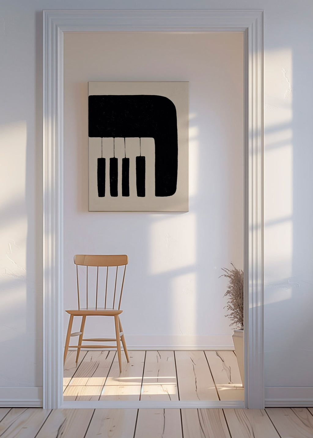 Quadro minimalista con tasti di pianoforte
