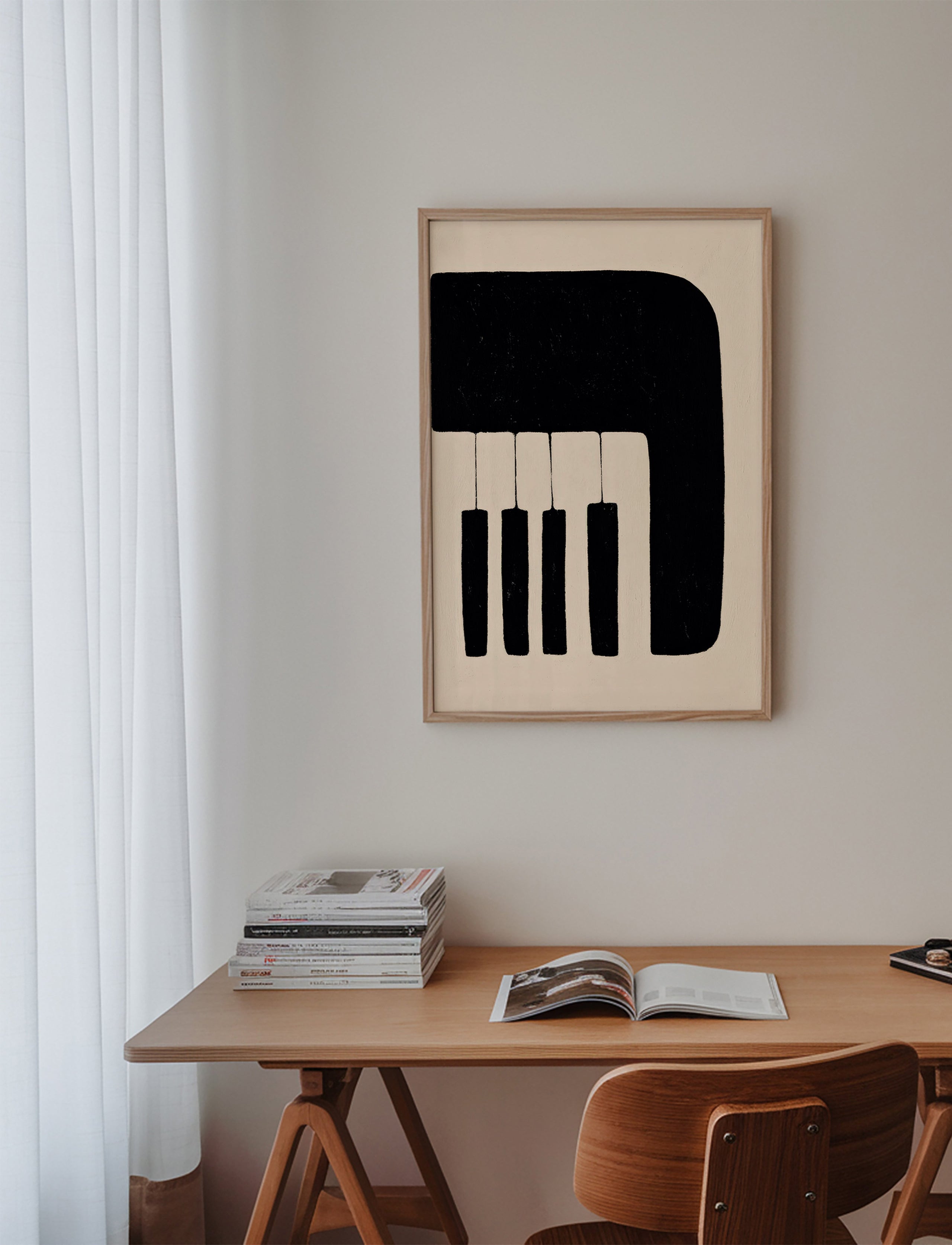 Quadro minimalista con tasti di pianoforte