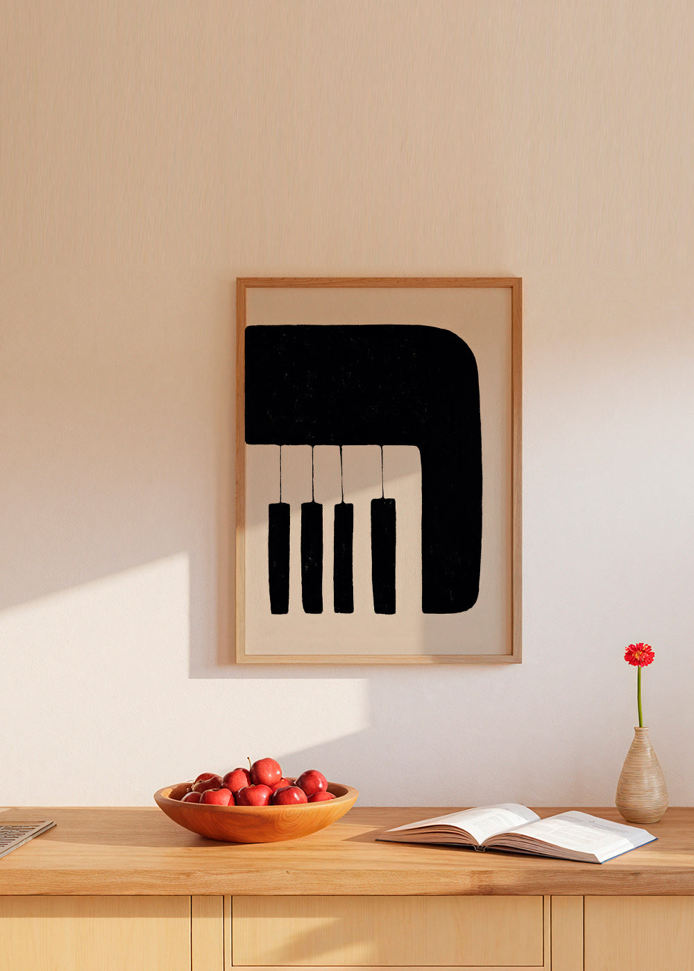 Quadro minimalista con tasti di pianoforte