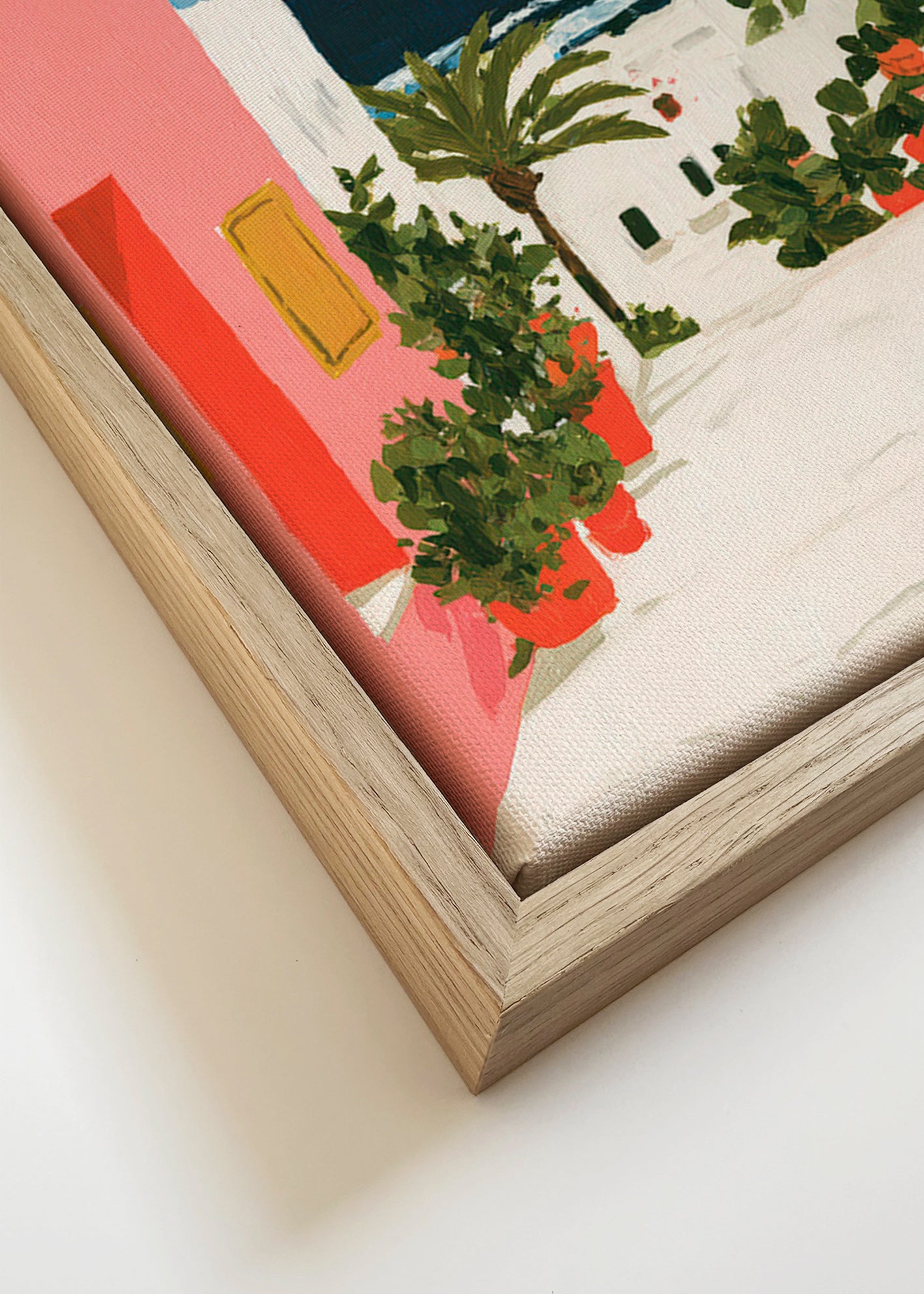 Quadro paesaggio: vicolo costiero con aranci