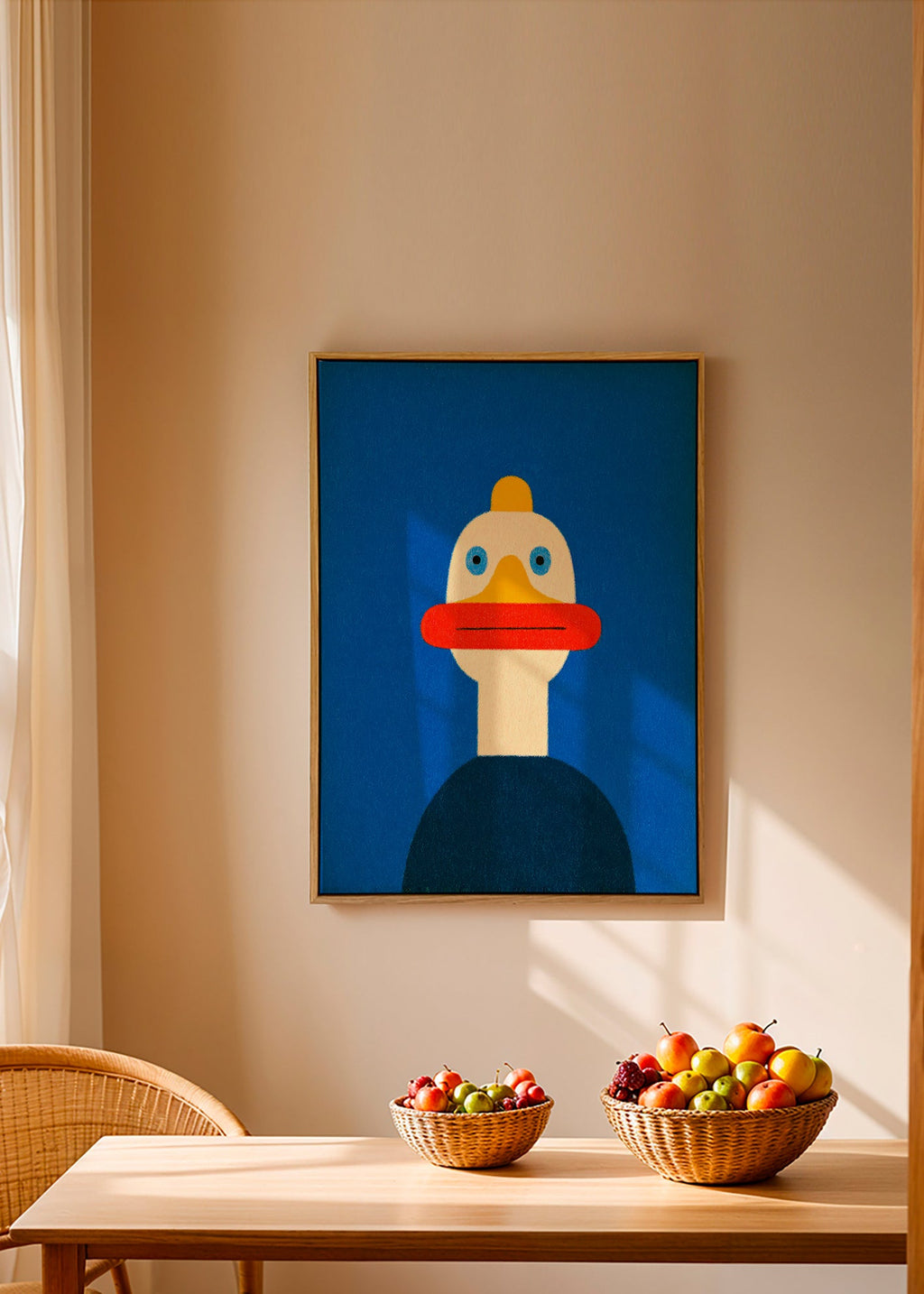 Cuadro anatra blu illustrata