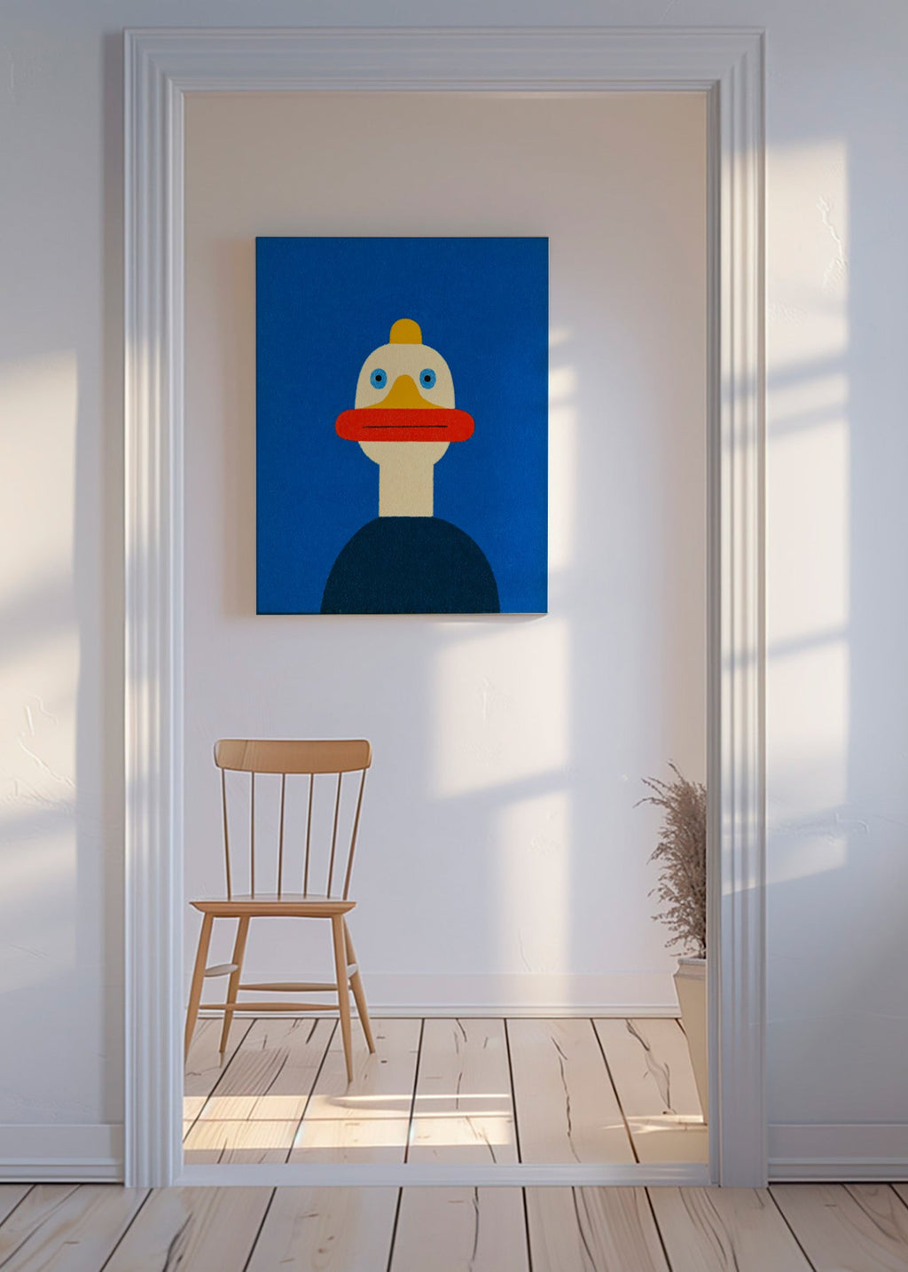 Cuadro anatra blu illustrata