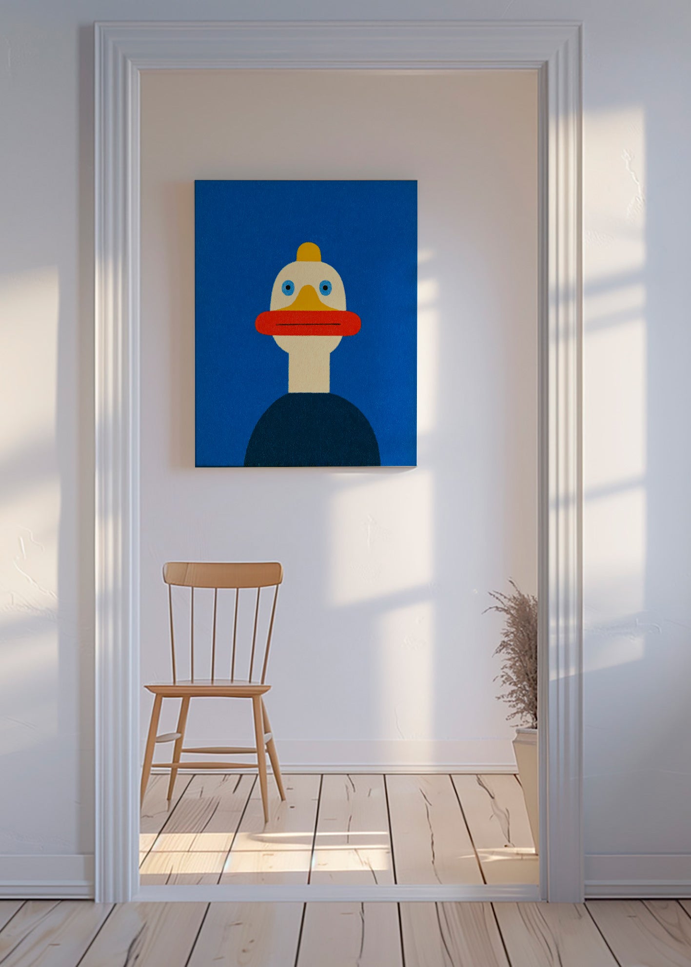 Cuadro anatra blu illustrata