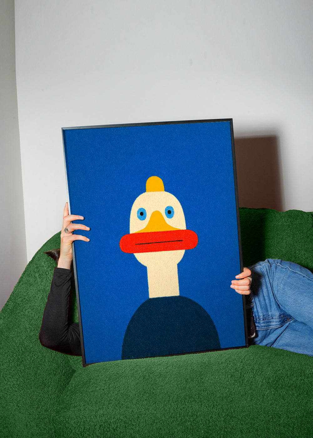 Cuadro anatra blu illustrata