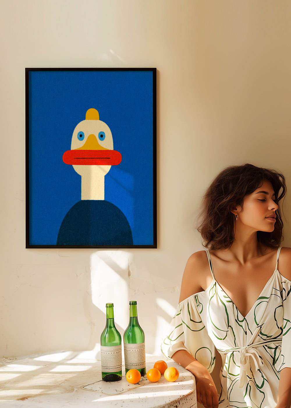 Cuadro anatra blu illustrata