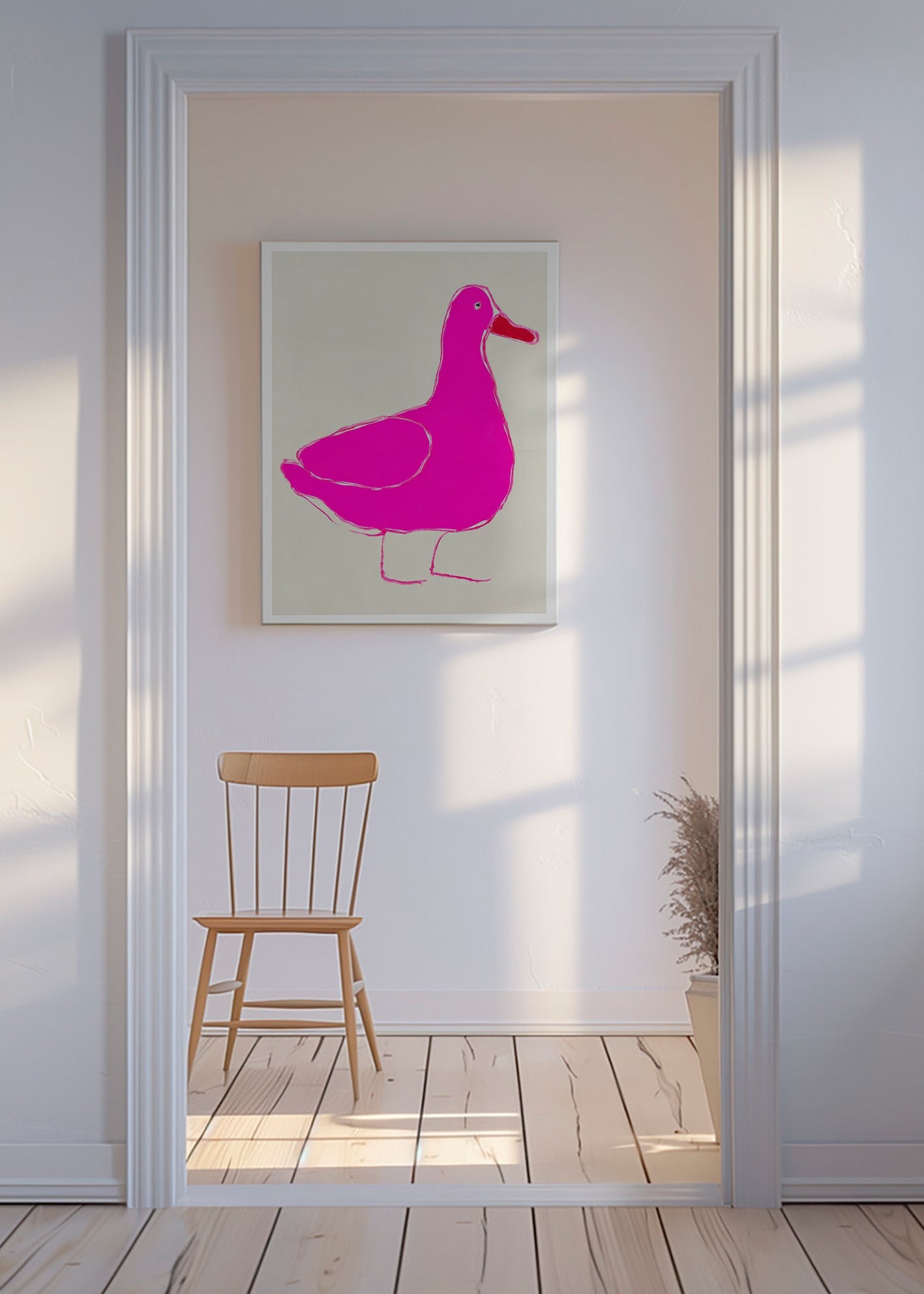 Quado anatra rosa minimal