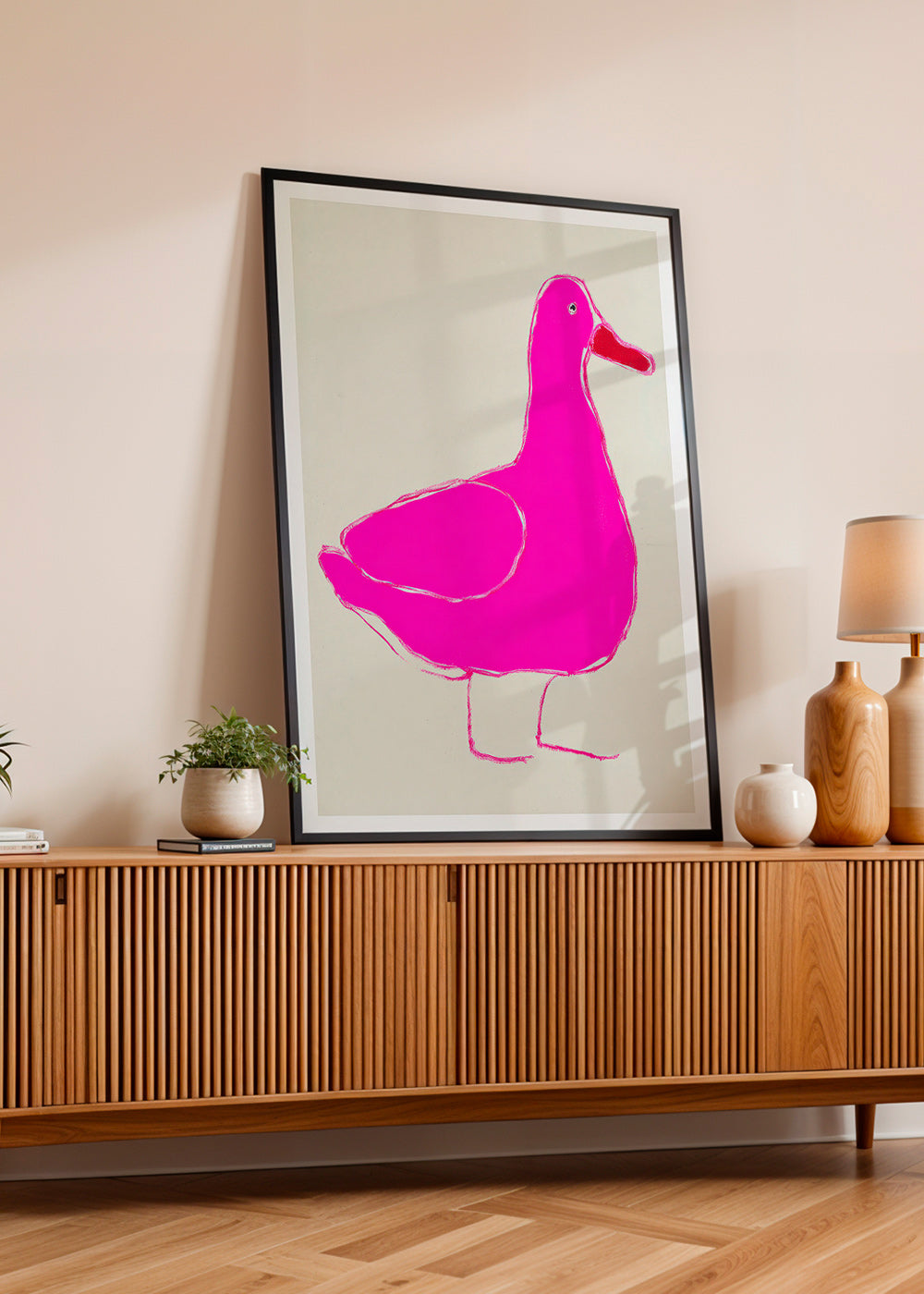 Quado anatra rosa minimal