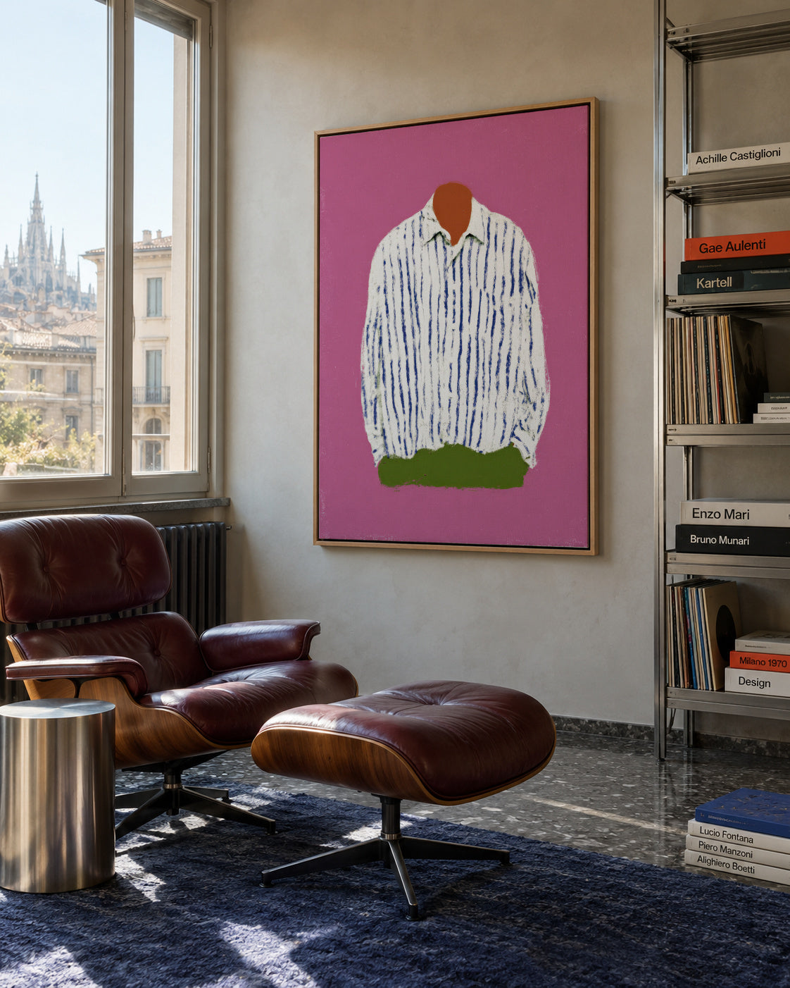 Striped Shirt - Framed canvas in an interior