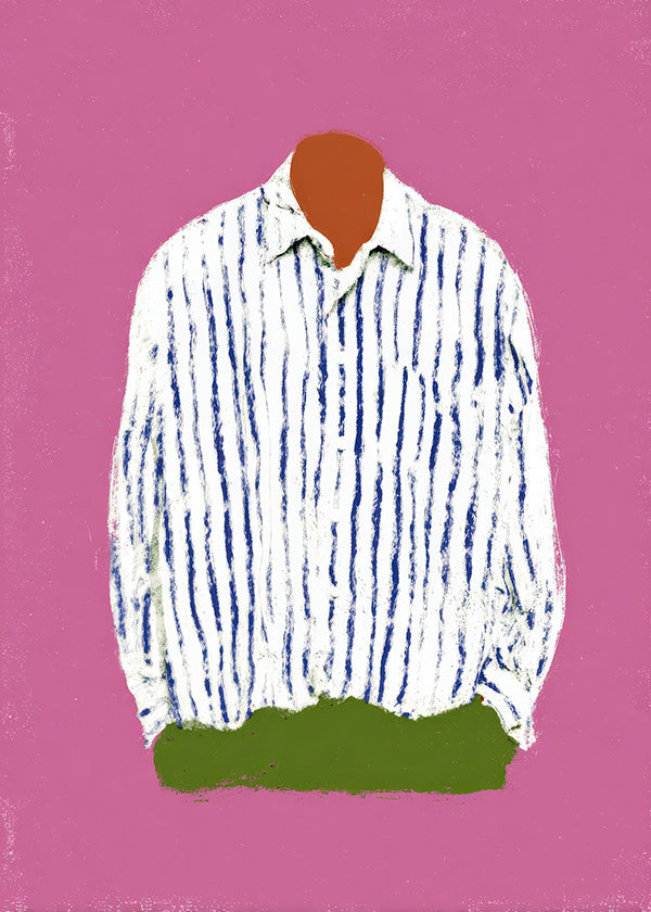 Illustrazione camicia a righe su sfondo rosa