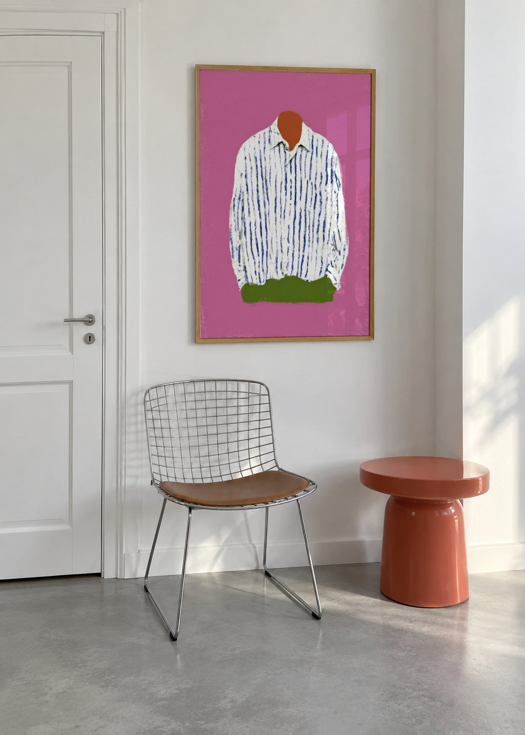 Striped Shirt - Framed poster in an interior