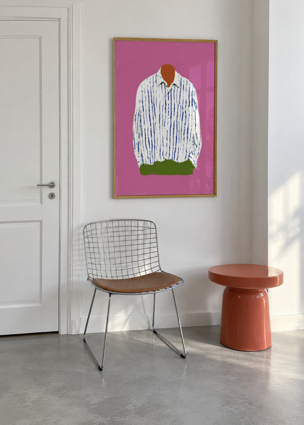 Striped Shirt - Framed poster in an interior