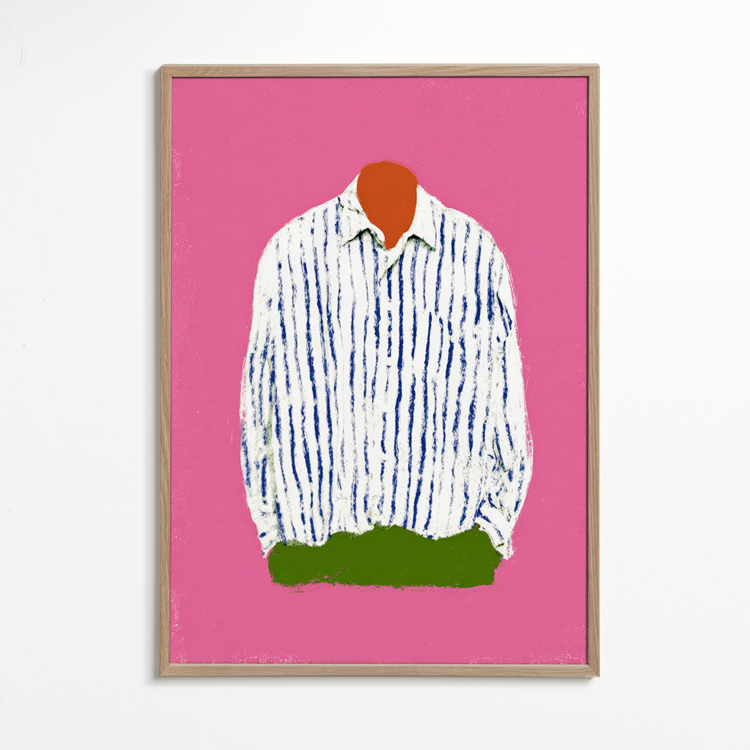 Illustrazione camicia a righe su sfondo rosa