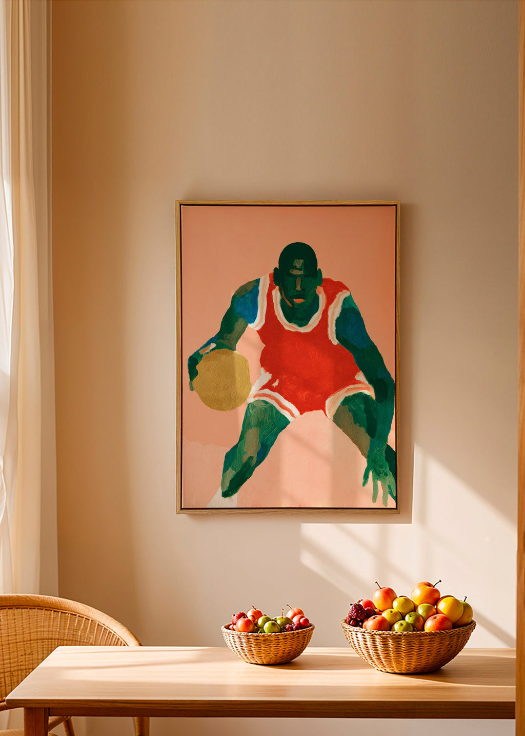 Arte sportiva: giocatore di basket in azione